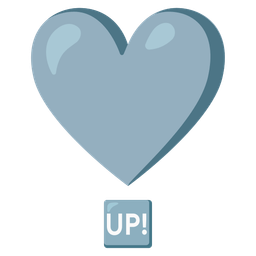 UP! button and heart exclamation