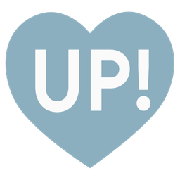 UP! button and heart suit