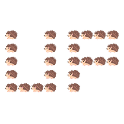 UP! button and hedgehog
