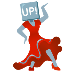 UP! button and high-heeled shoe