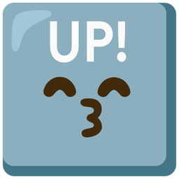 UP! button and Kissing face with smiling eyes