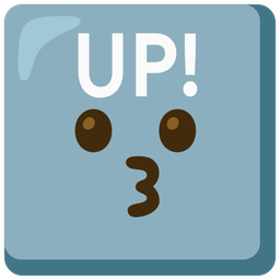 UP! button and Kissing face