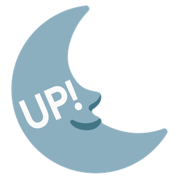 UP! button and last quarter moon face