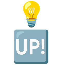 UP! button and light bulb