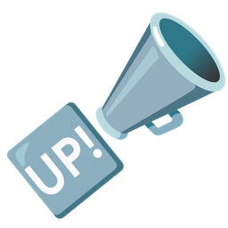 UP! button and megaphone