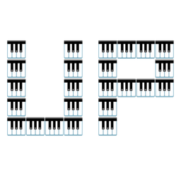 UP! button and musical keyboard