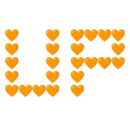 UP! button and orange heart