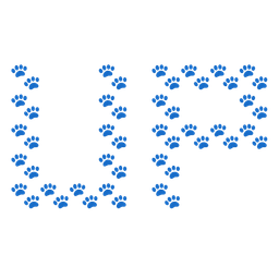 UP! button and paw prints