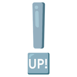 UP! button and red exclamation mark