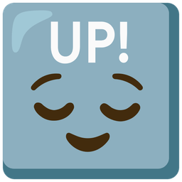 UP! button and relieved face