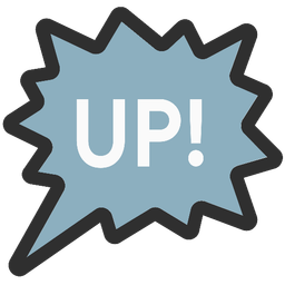 UP! button and right anger bubble