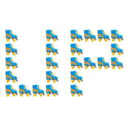 UP! button and roller skate