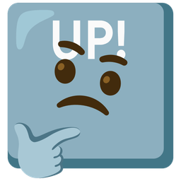 UP! button and thinking face