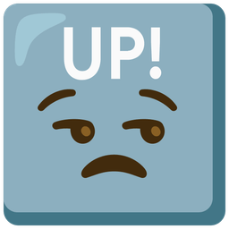 UP! button and unamused face