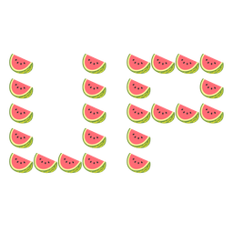 UP! button and watermelon