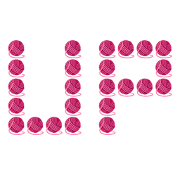 UP! button and yarn