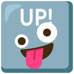 UP! button and Zany face