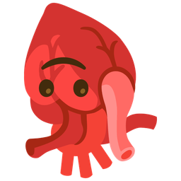 upside-down face and anatomical heart