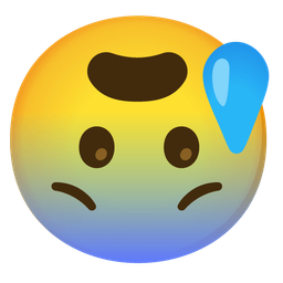 upside-down face and anxious face with sweat