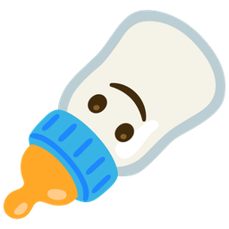 upside-down face and baby bottle