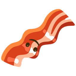 upside-down face and bacon