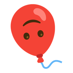 upside-down face and balloon