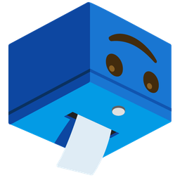 upside-down face and ballot box with ballot