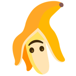 upside-down face and banana