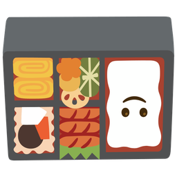 upside-down face and bento box