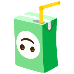 upside-down face and beverage box