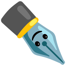 upside-down face and black nib