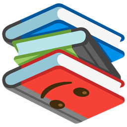 upside-down face and books