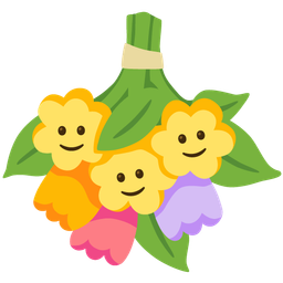 upside-down face and bouquet