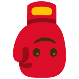 upside-down face and boxing glove