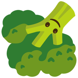 upside-down face and broccoli