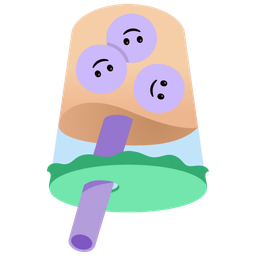 upside-down face and bubble tea