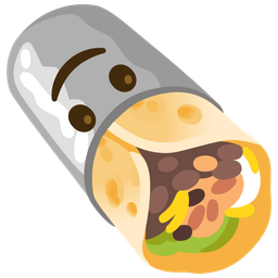 upside-down face and burrito