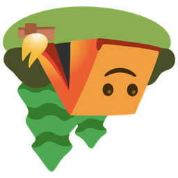 upside-down face and camping