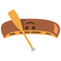 upside-down face and canoe