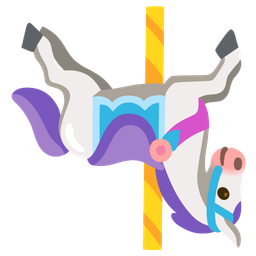 upside-down face and carousel horse