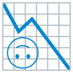 upside-down face and chart decreasing