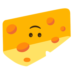 upside-down face and cheese wedge