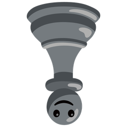 upside-down face and chess pawn