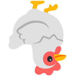 upside-down face and chicken