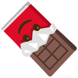 upside-down face and chocolate bar