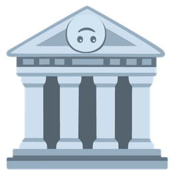 upside-down face and classical building