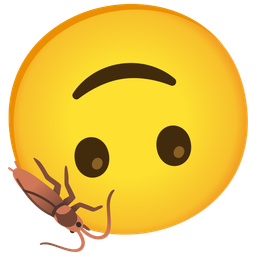 upside-down face and cockroach