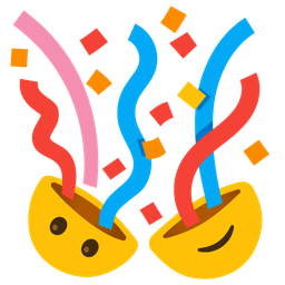 upside-down face and confetti ball