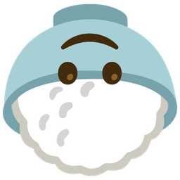 upside-down face and cooked rice