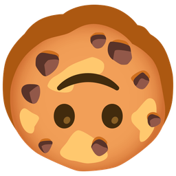 upside-down face and cookie